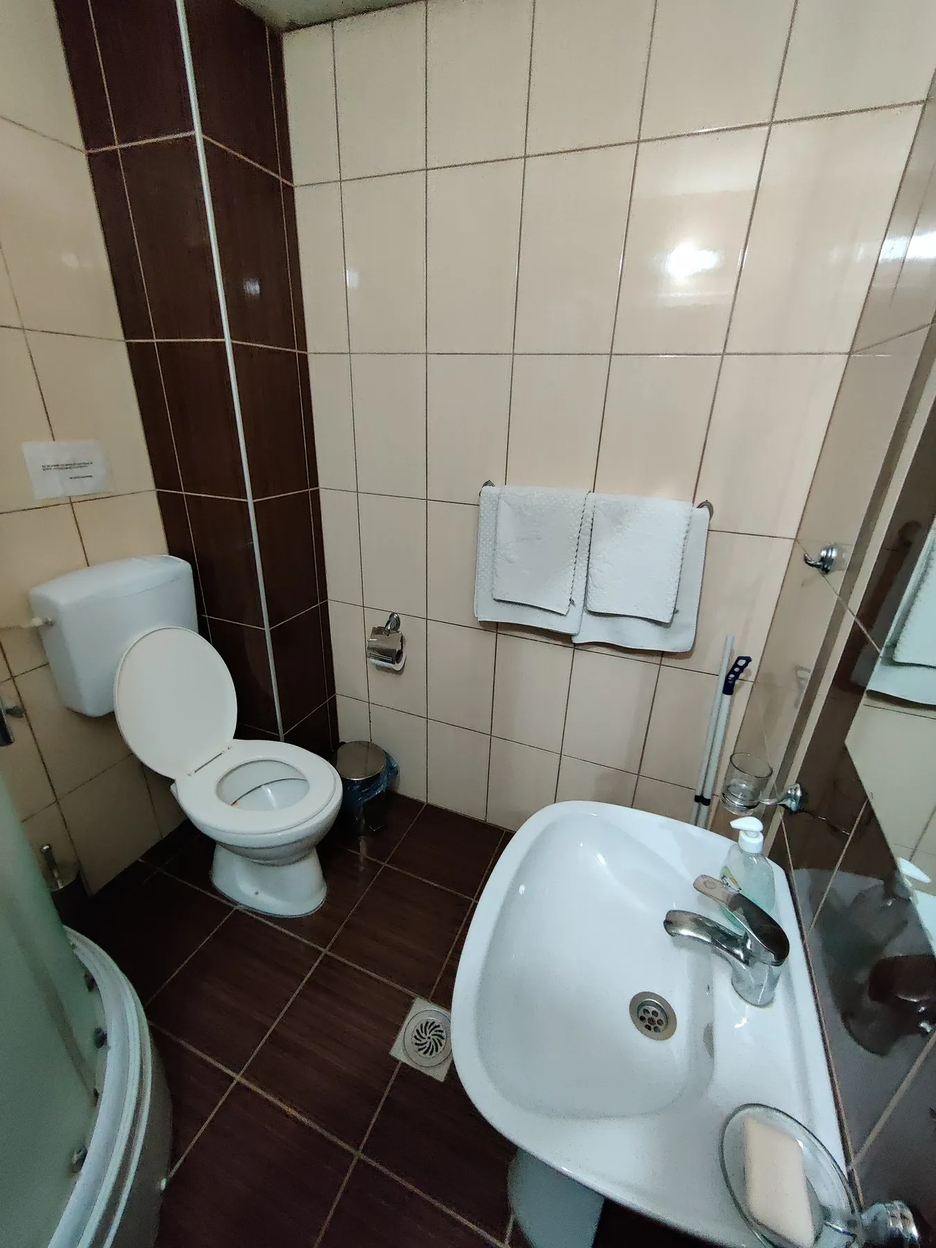 Bathroom with shower, toilet and sink in the Duplex Lake View apartment